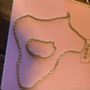 Beautiful silver and gold plated rope necklace and bracelet . No damage Tiffany